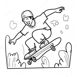 Skateboarder Der Udforer Et Flip Farvelaegningsside 82857-24289