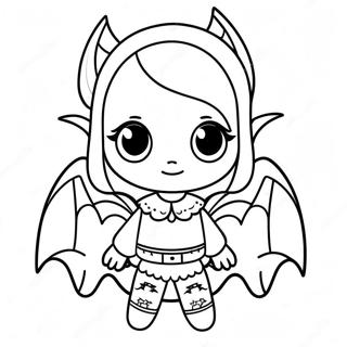 Pastel Goth Pige Med Flagermus Vinger Farvelaegningsside 83498-24793