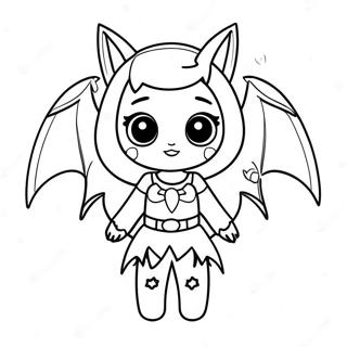 Pastel Goth Pige Med Flagermus Vinger Farvelaegningsside 83498-24794