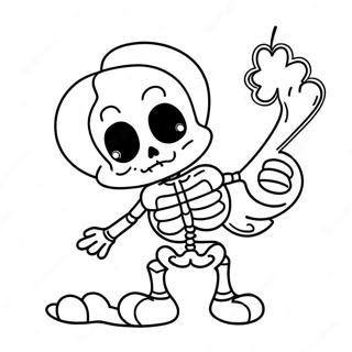 Bedarende Pastel Goth Skelet Farvelaegningsside 83500 24801