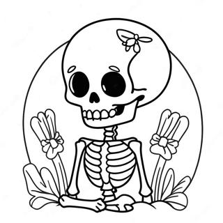 Bedarende Pastel Goth Skelet Farvelaegningsside 83500 24802