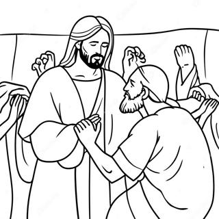 Jesus Helbreder De Syge Farvelaegningsside 8382 1116