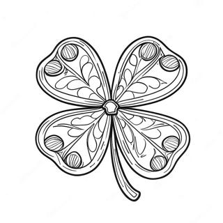 Dekorativ Farvelaegning Af Firebladet Klover 83884-25102