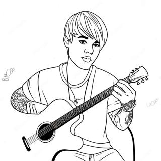Justin Bieber Med Guitar Farvelaegningsside 83984 25174