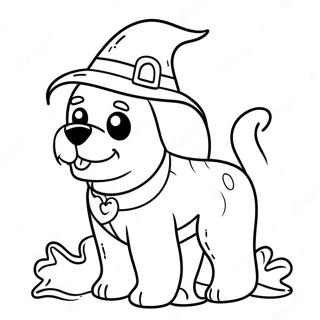 Skraemmende Halloween Hund I Kostume Farvelaegningsside 84009-25191