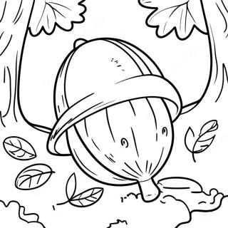 Egeknop I En Farverig Skov Farvelaegningsside 84190 25338