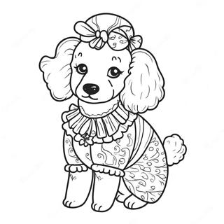 Elegant Puddel I En Fancy Kjole Farvelaegningssider 84394-25500