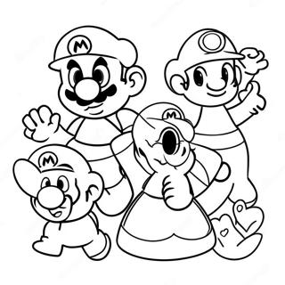 Farverige Super Mario Karakterer Farvelaegningsside 84726-25749