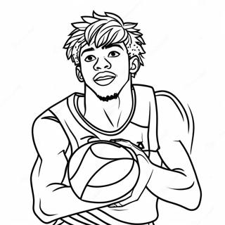 Ja Morant Med Basketball Farvelaegningsside 85212-26220