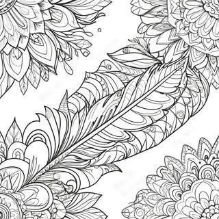 Intrikate Fjer Design Farvelaegningsside 85341-26315