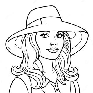 Charmerende Realistisk Pige Med Hat Farvelaegningsside 85779-26662