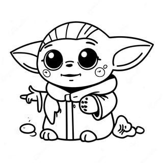 Baby Yoda Med Et Lille Kaeledyr Farvelaegningsside 8654 420