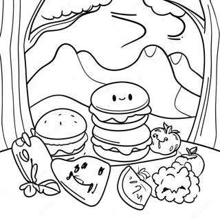 Sjov Picnic Med Venner Farvelaegningssider 86673-27361