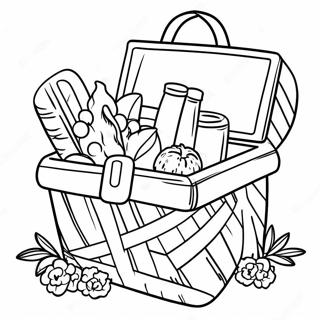 Farverig Picnic Kurv Farvelaegningssider 86674-27365