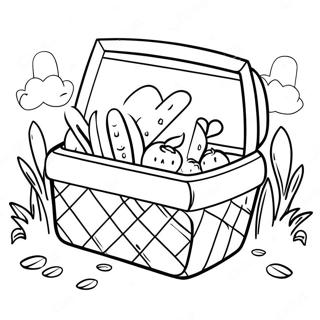 Farverig Picnic Kurv Farvelaegningssider 86674-27366