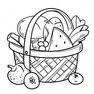 Farverig Picnic Kurv Farvelaegningssider 86674-27368