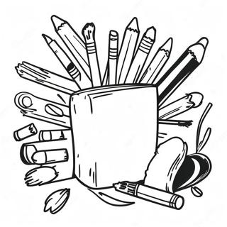 Farverig 4 Klasses Kunstmaterialer Farvelaegningsside 86699 27381