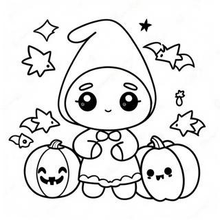 Halloween Kawaii Farvelaegningsside 86748-27411