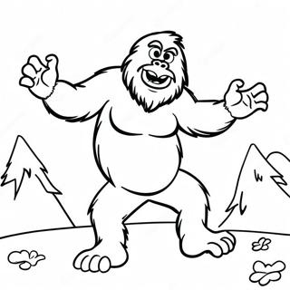 Sjov Bigfoot Danser Farvelaegningsside 86775 27436