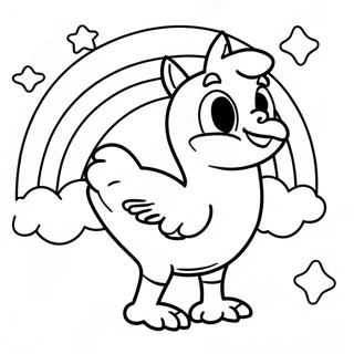 Chica Med En Regnbue Baggrund Farvelaegningsside 87648-28120