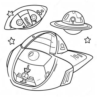 Galaktiske Rumskibe Farvelaegningsside 87698-28152