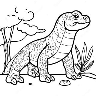 Komodo Drage I Naturen Farvelaegningsside 88212-28729