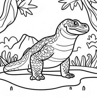 Komodo Drage I Naturen Farvelaegningsside 88212-28730