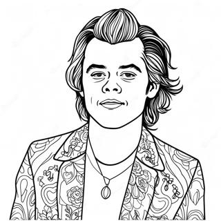 Harry Styles Med Farverigt Outfit Farvelaegningsside 88339 28827