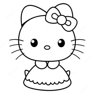 Hello Kitty I En Sod Kjole Farvelaegningsside 88392-28869