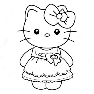 Hello Kitty I En Sod Kjole Farvelaegningsside 88392-28871