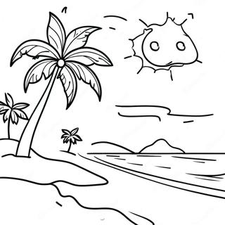 Farverig Puerto Rico Strandscene Farvelaegningsside 88545 28984