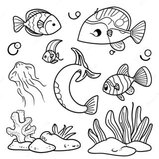 Farverigt Hav Okosystem Farvelaegningsside 88701-29105