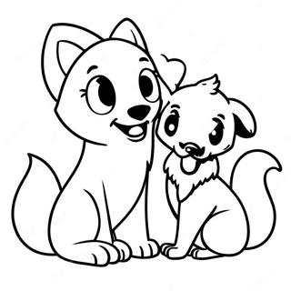 Sode Raev Og Hund Venner Farvelaegningsside 88754 29151