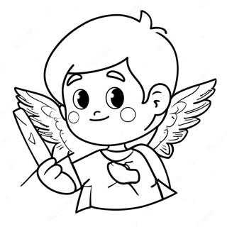 Eventyrlig Dreng Med Cupids Bue Farvelaegningsside 88806 29192