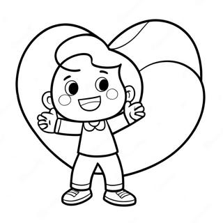 Legesyg Dreng Holder Et Gigantisk Hjerte Farvelaegningsside 88807 29195