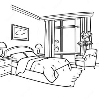 Rummeligt Sovevaerelse Med Vindue Farvelaegningsside 88934-29289