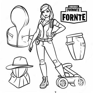 Stilfuld Fortnite Pige I Outfit Farvelaegningsside 88959-29307