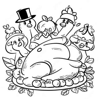 Bluey Familie Thanksgiving Fest Farvelaegningsside 89009-29337