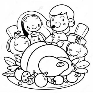 Bluey Familie Thanksgiving Fest Farvelaegningsside 89009-29338