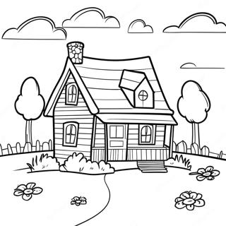 Hyggeligt Lille Hus Pa Praerien Farvelaegningsside 89138-29445