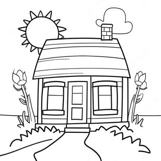 Hyggeligt Lille Hus Pa Praerien Farvelaegningsside 89138-29448