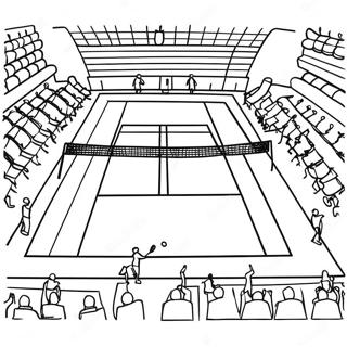 Tennisbane Med Spillere Farvelaegningsside 89189 29481