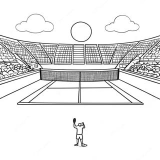 Tennisbane Med Spillere Farvelaegningsside 89189 29484