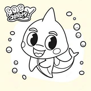 Bedarende Baby Shark Med Solbriller Farvelaegningsside 8929-110