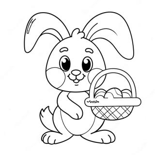 Sod Paskehare Med Kurv Farvelaegningsside 89317-29580