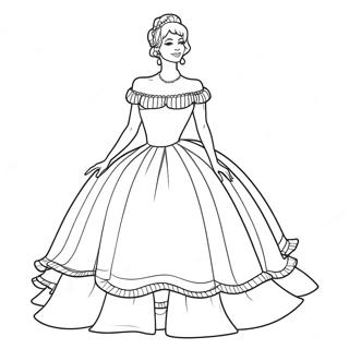 Elegant Coquette I En Kjole Farvelaegningsside 89756-29919