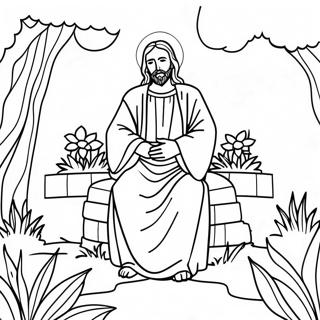 Jesus I En Fredfyldt Have Farvelaegningssiden 89964 30085