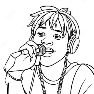 Juice Wrld Med En Mikrofon Farvelaegningsside 90146-30229