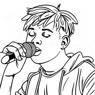 Juice Wrld Med En Mikrofon Farvelaegningsside 90146-30231