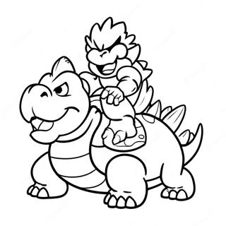 Bowser Ridende Pa En Koopa Farvelaegningssiden 9017-2734